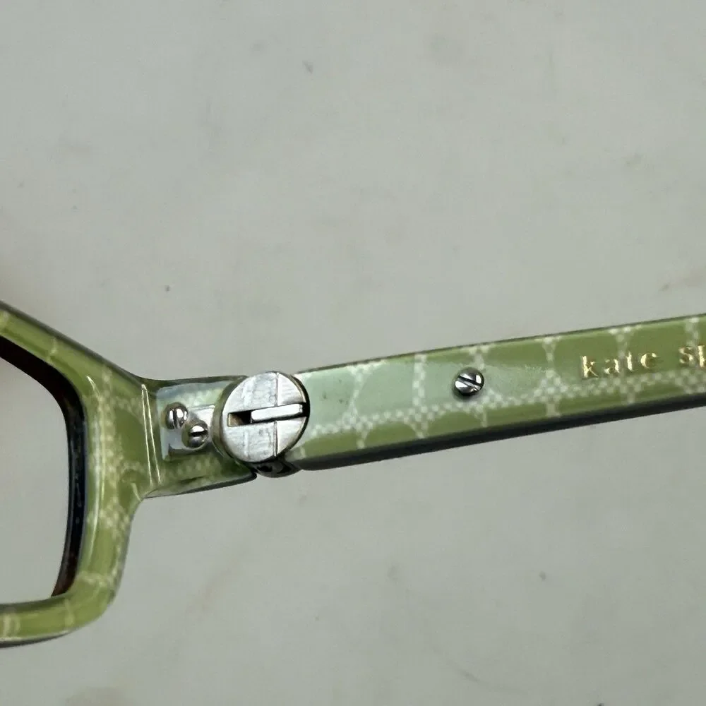 Kate Spade Ladies Green Brown Eyeglass Frames 130mm Case Prescription Frames EUC